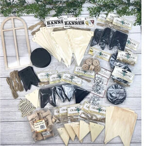 NEW Wood Craft DIY & Chalkboard Craft Supply Bundle